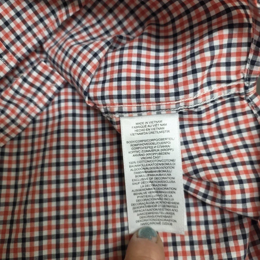 Ralph Lauren Shirt Boys Large 14-16 Red Preppy Gingham Button Down Long Sleeve
